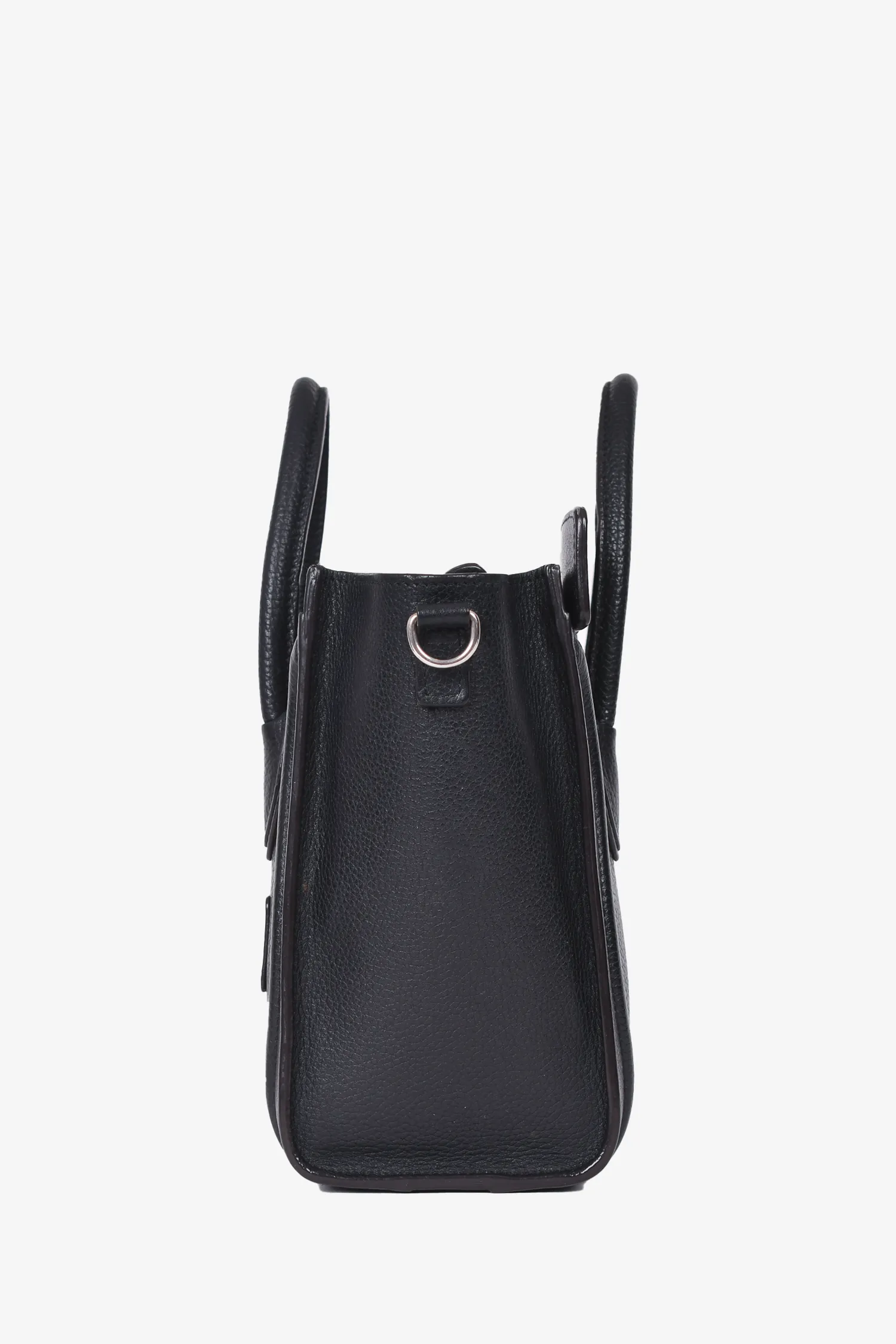 Celine 2014 Black Leather Nano Luggage Bag with Strap