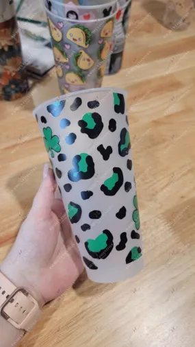 Clover leopard cold cup no logo