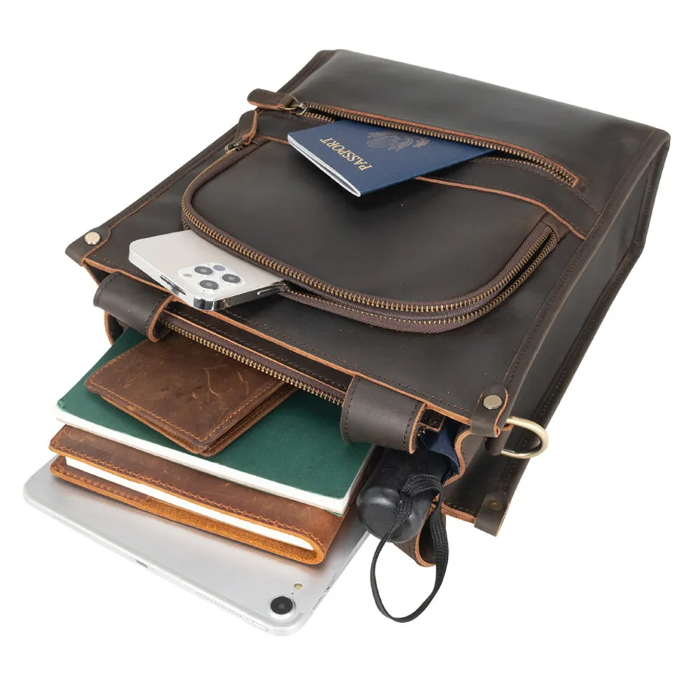 Crazy Horse Leather Shoulder Bag Messenger Bag
