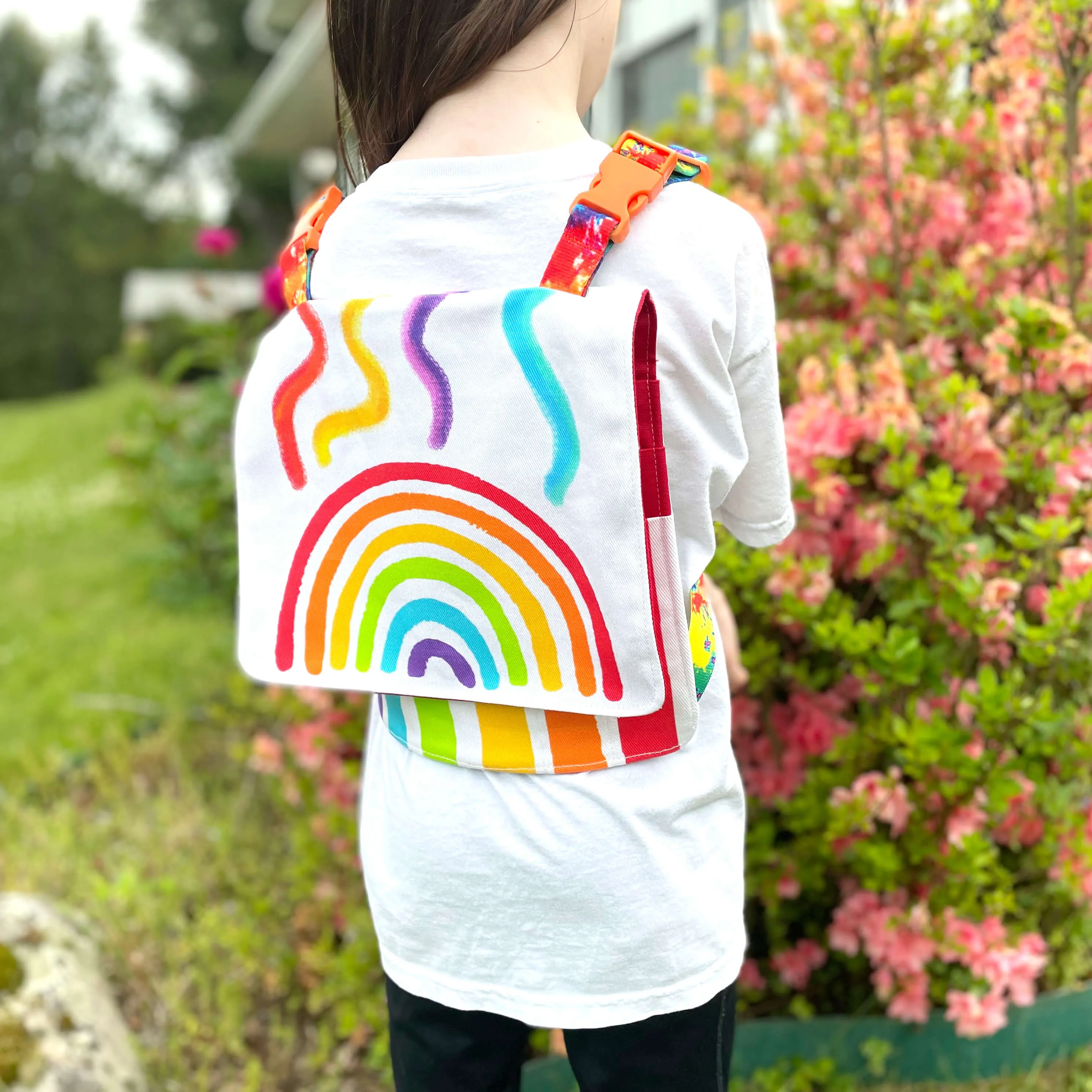 Cute Rainbow Backpack | Colorful Kids Rainbow Book Bag