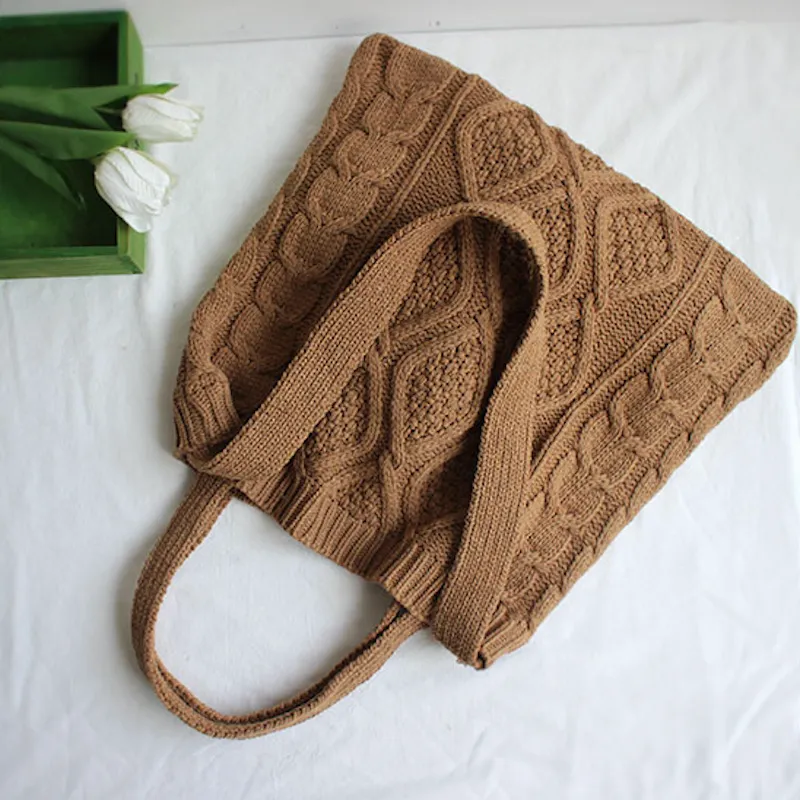 Elena Handbags Large Knit Fashion Shoulder Bag