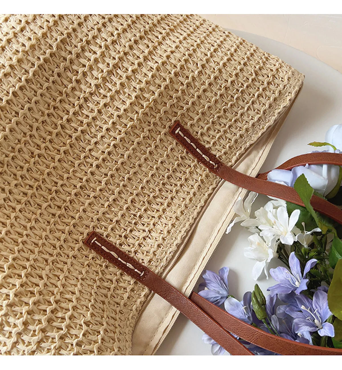 Elena Handbags Straw Woven Tote
