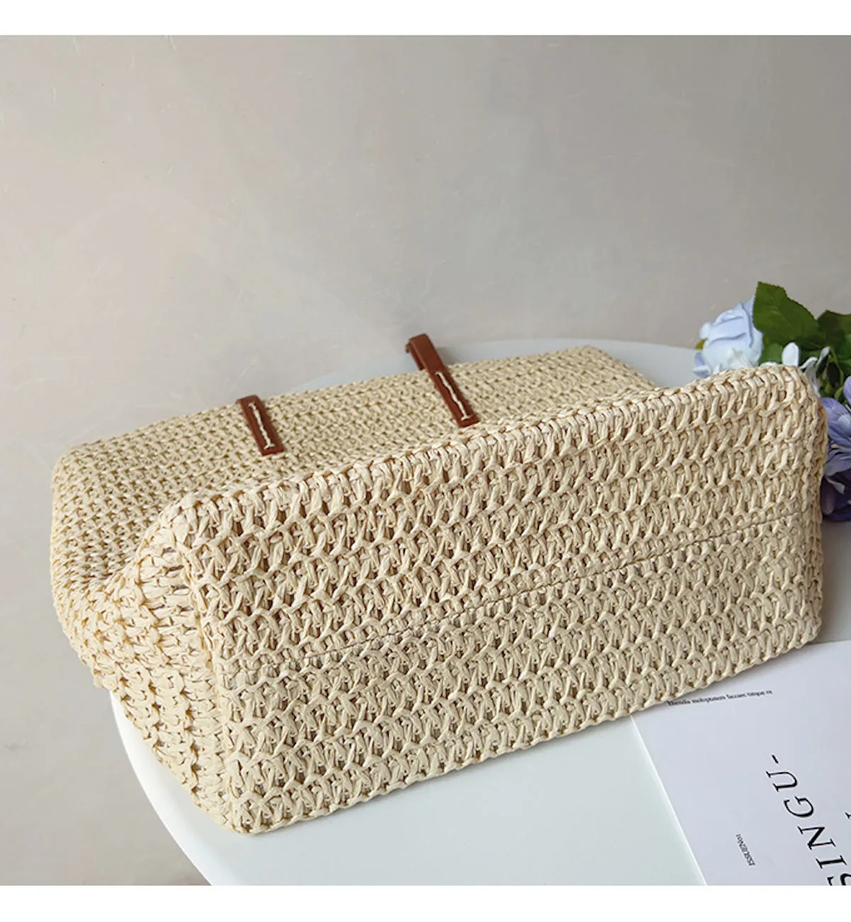 Elena Handbags Straw Woven Tote