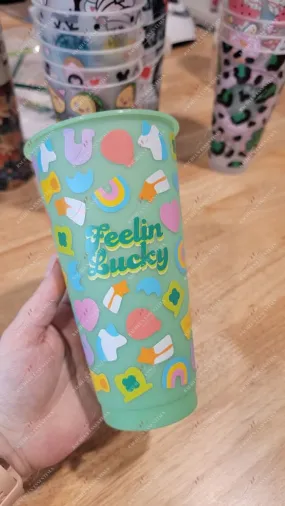 Feeling lucky color changing cold cup no logo