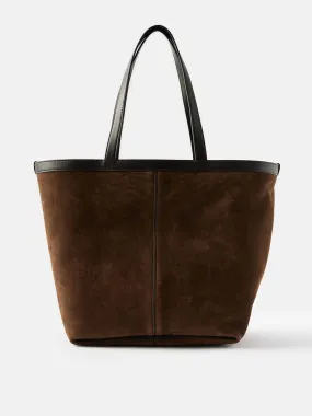 Flip flap Intrecciato-leather and suede tote bag