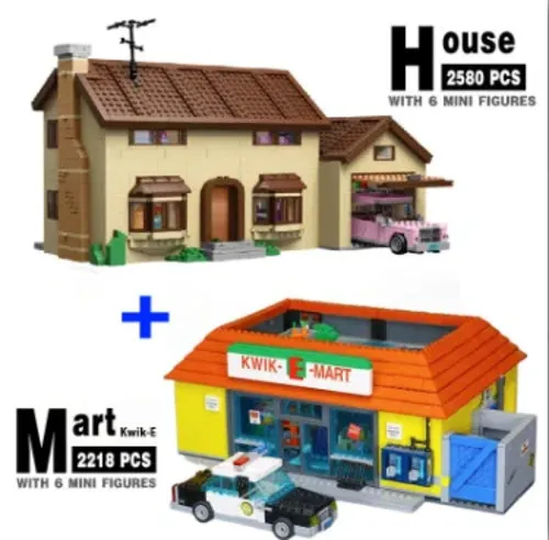 Fun & Eco-Friendly Simpsons Kwik-E-Mart Building Blocks Kit for Kids - 6 Years 