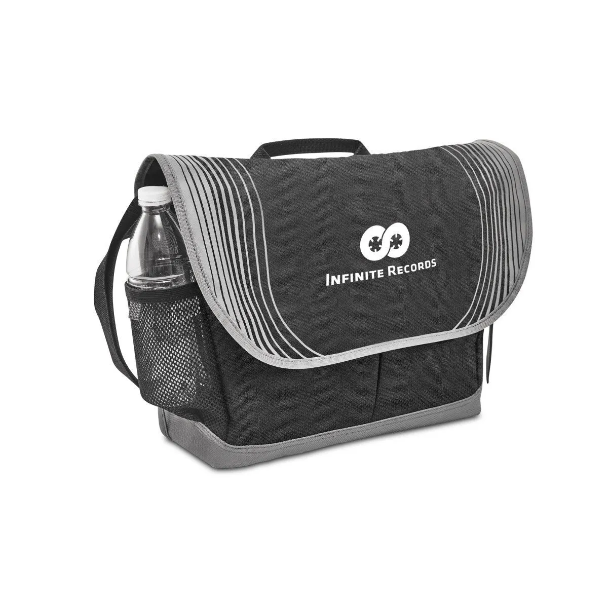Gemline Black Vector Messenger Bag