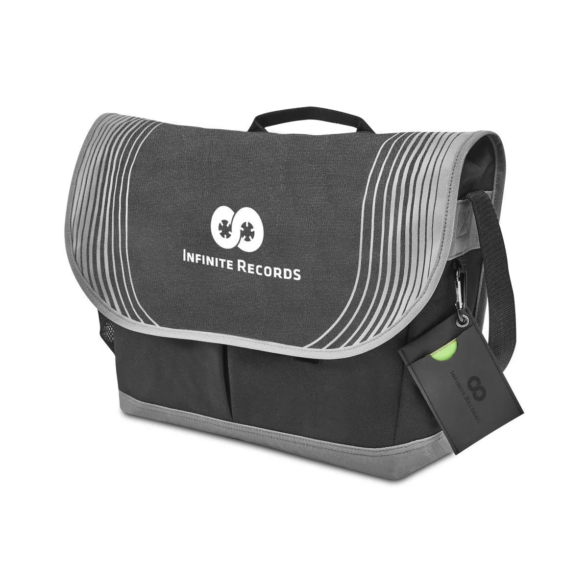 Gemline Black Vector Messenger Bag