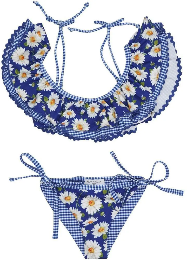 Girls Blue Daisy Bikini