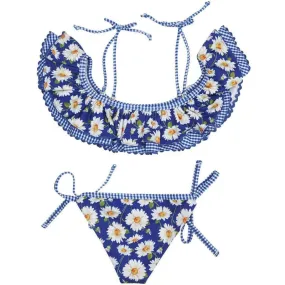 Girls Blue Daisy Bikini