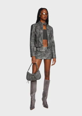 Gray Kiss Shoulder Bag