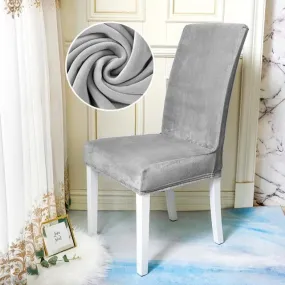 Grey Velvet Chair Cover