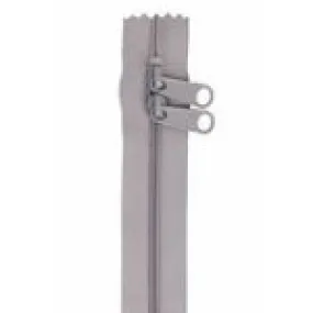 Handbag Zippers 40 in Double Slide-Pewter