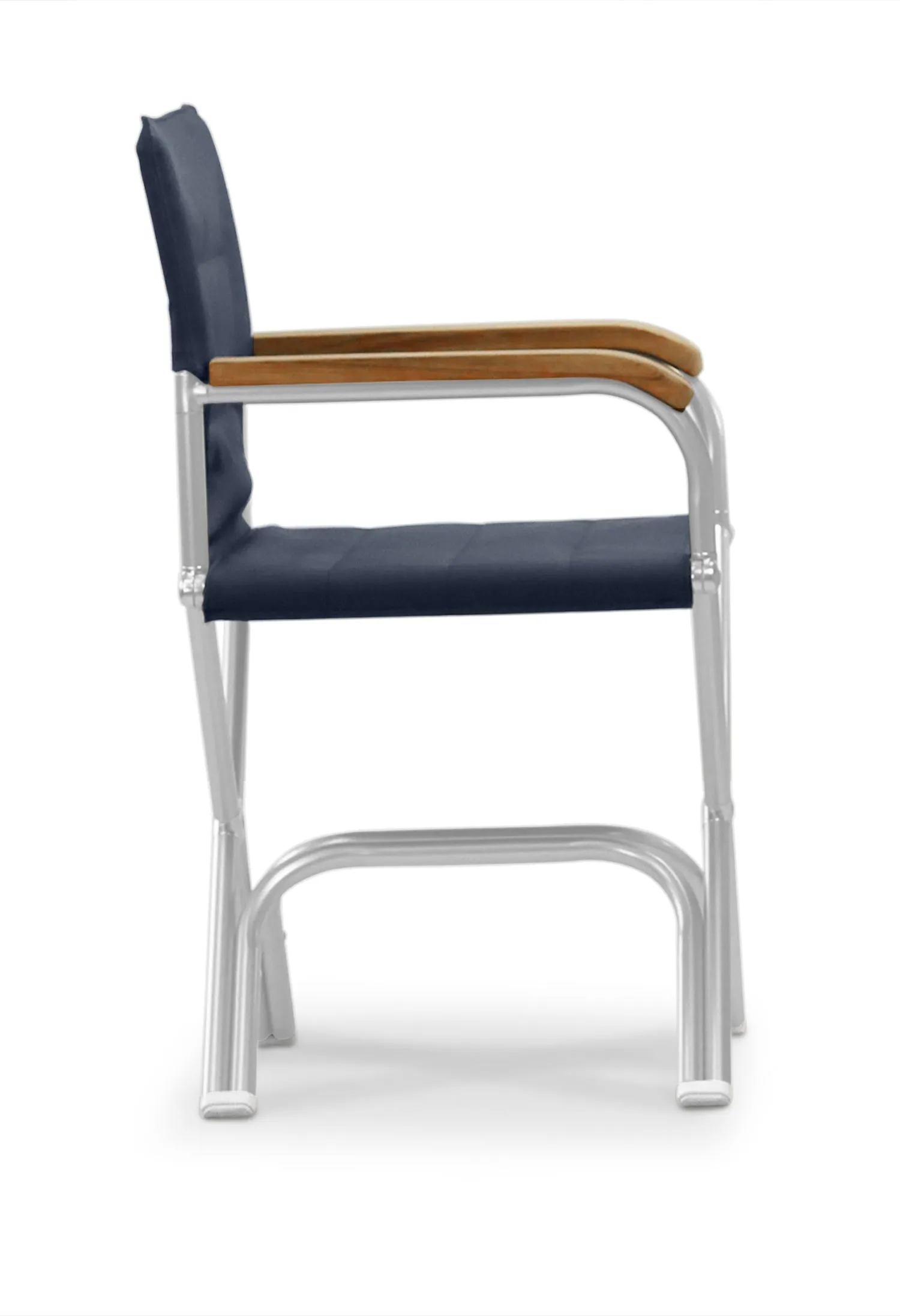 High-End Folding Aluminum Boat Chair with Teak Armrests-A6000UNIT