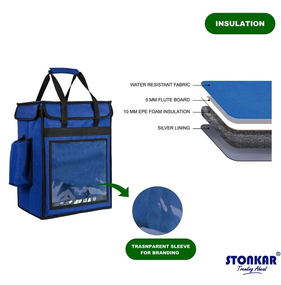 Insulated Delivery Bag | Thermal Bag for Hot and Cold Delivery | Size 18" Inch (Navy Blue)