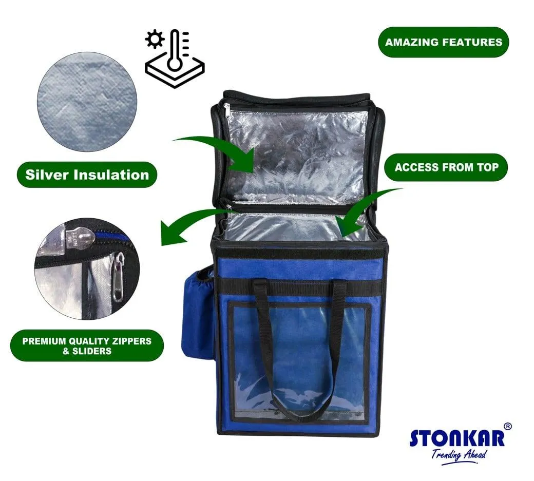 Insulated Delivery Bag | Thermal Bag for Hot and Cold Delivery | Size 18" Inch (Navy Blue)
