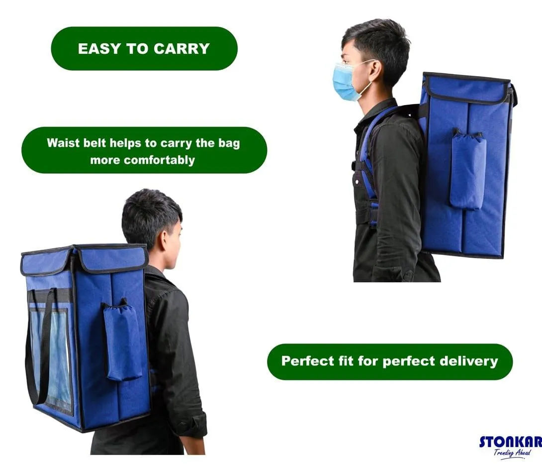 Insulated Delivery Bag | Thermal Bag for Hot and Cold Delivery | Size 18" Inch (Navy Blue)
