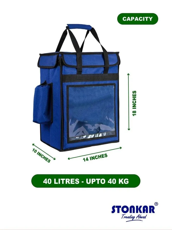 Insulated Delivery Bag | Thermal Bag for Hot and Cold Delivery | Size 18" Inch (Navy Blue)