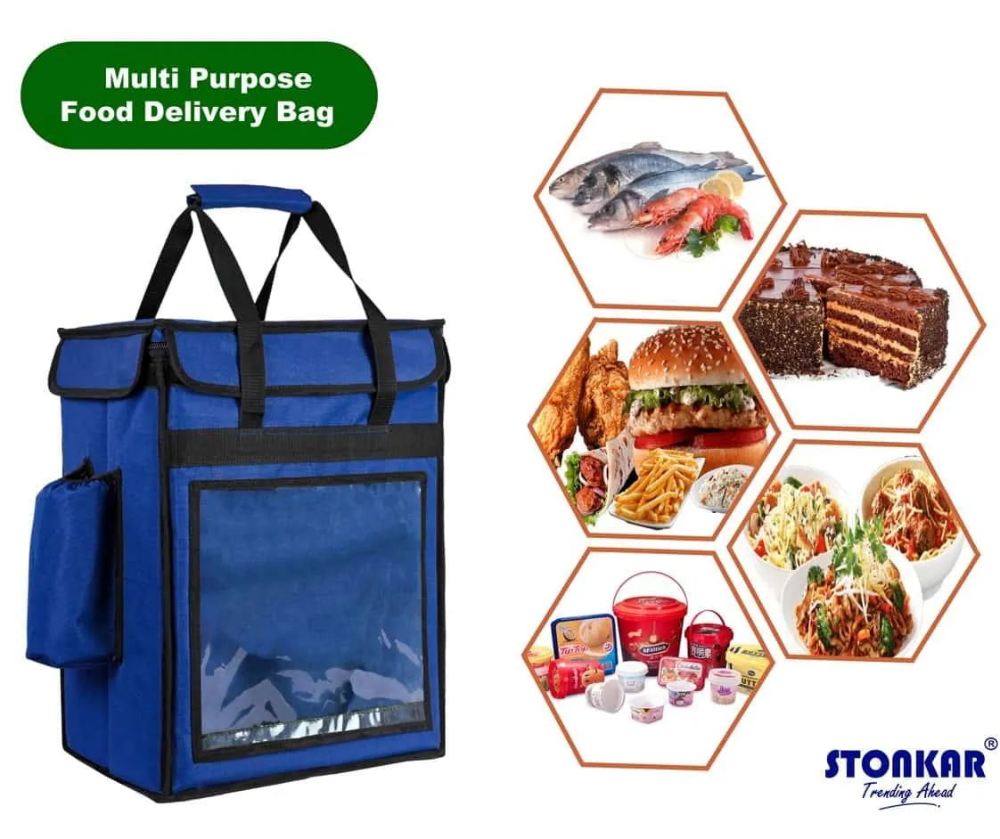 Insulated Delivery Bag | Thermal Bag for Hot and Cold Delivery | Size 18" Inch (Navy Blue)