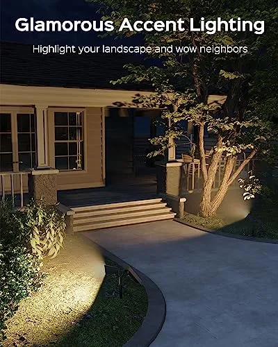 JACKYLED Solar Spotlights Outdoor, 4 Modes 3000K/6000K, Solar Landscape Light with 26 Bright LED, Panel & Light Adjustable, IP65 Waterproof Solar Spot Light for Garden, Yard, Driveway, Pathway, 2 Pack