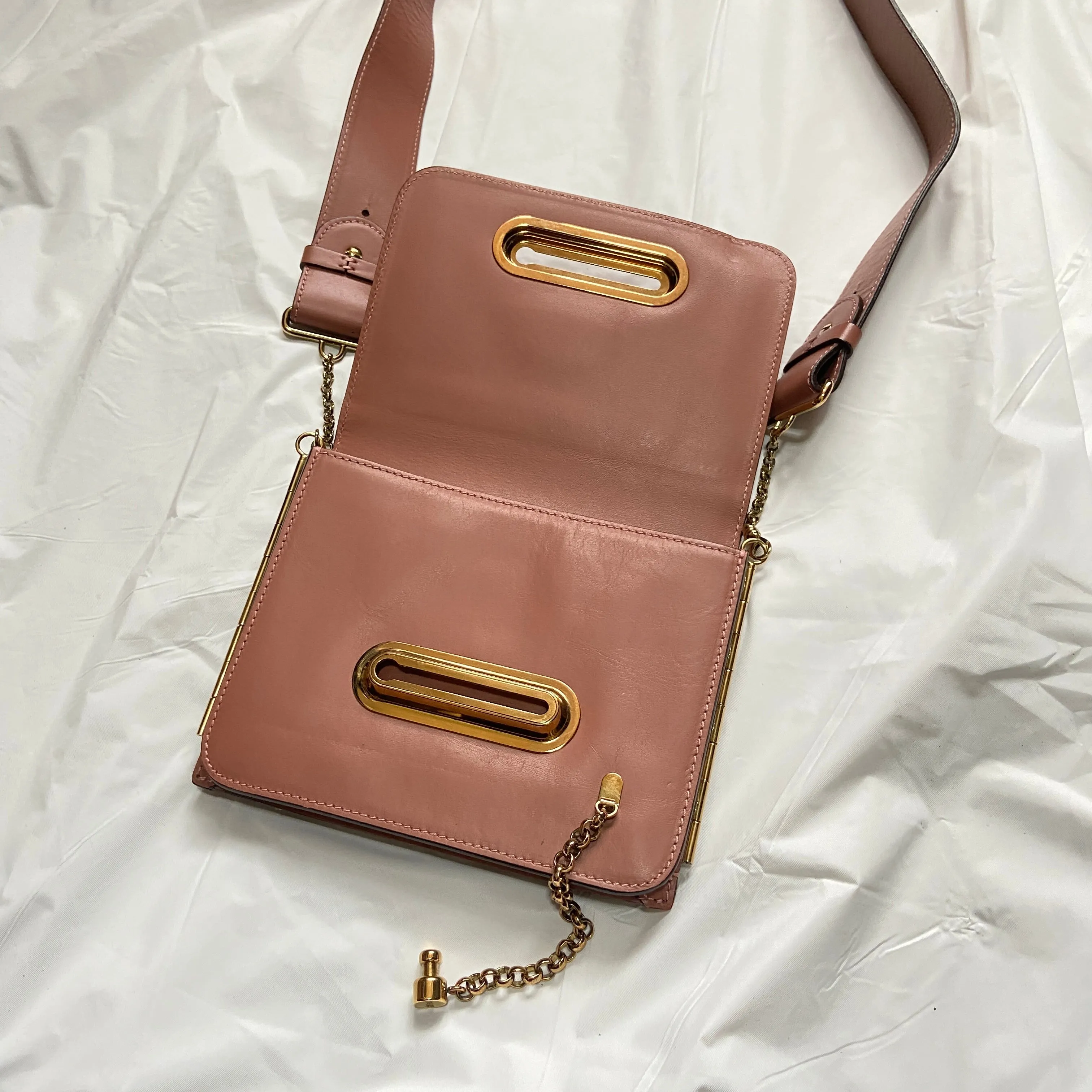 Jean paul Gaultier door chain lock leather handbag bag