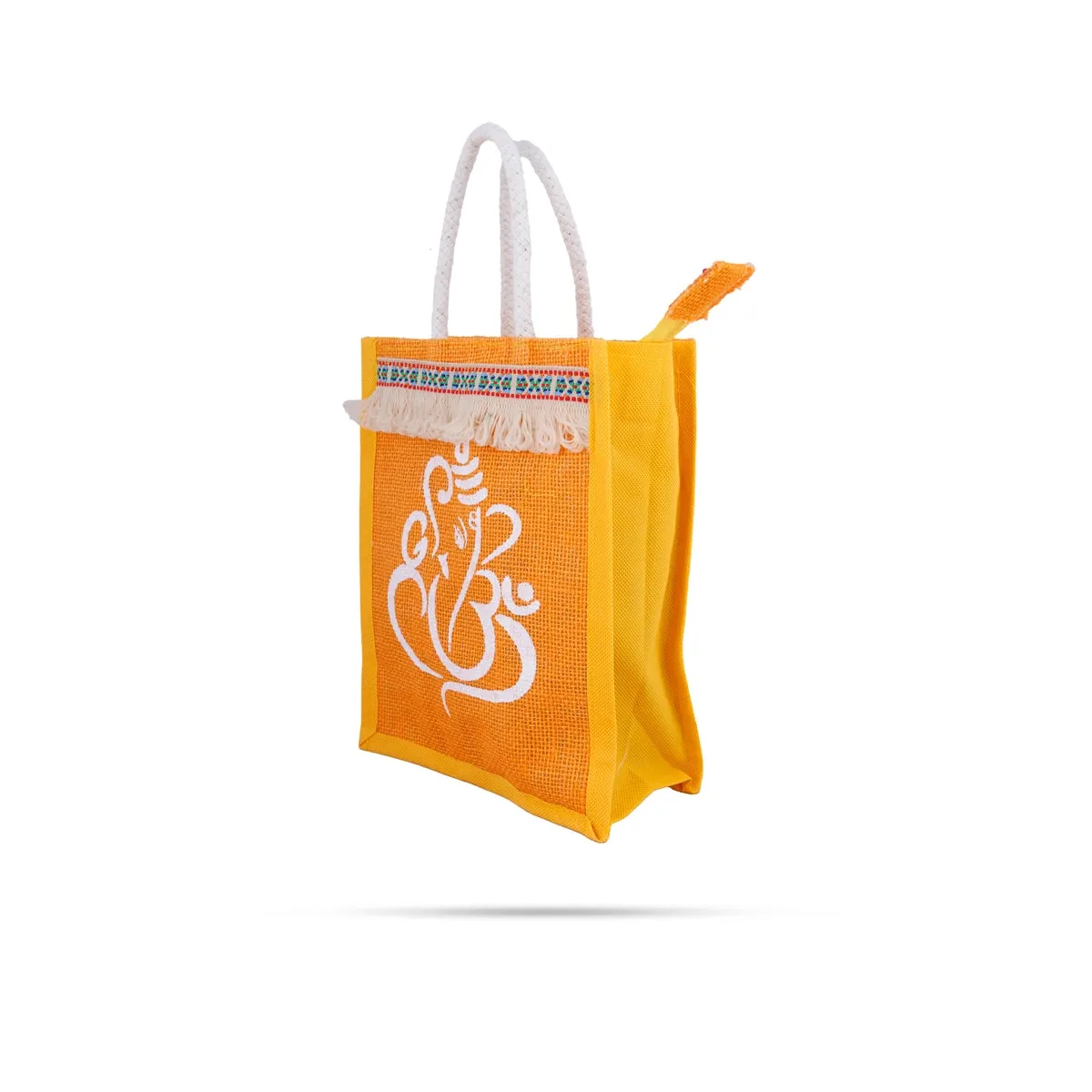 Jute Bag with Zip - 10 x 7 Inches | Handbag/ Tote Bag for Women/ Assorted Colours