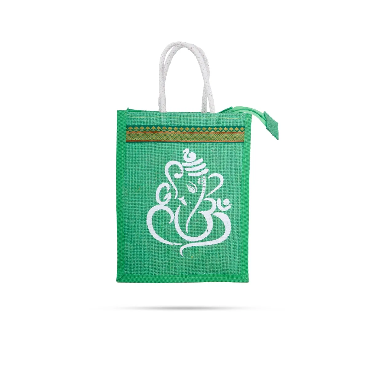 Jute Bag with Zip - 10 x 7 Inches | Handbag/ Tote Bag for Women/ Assorted Colours