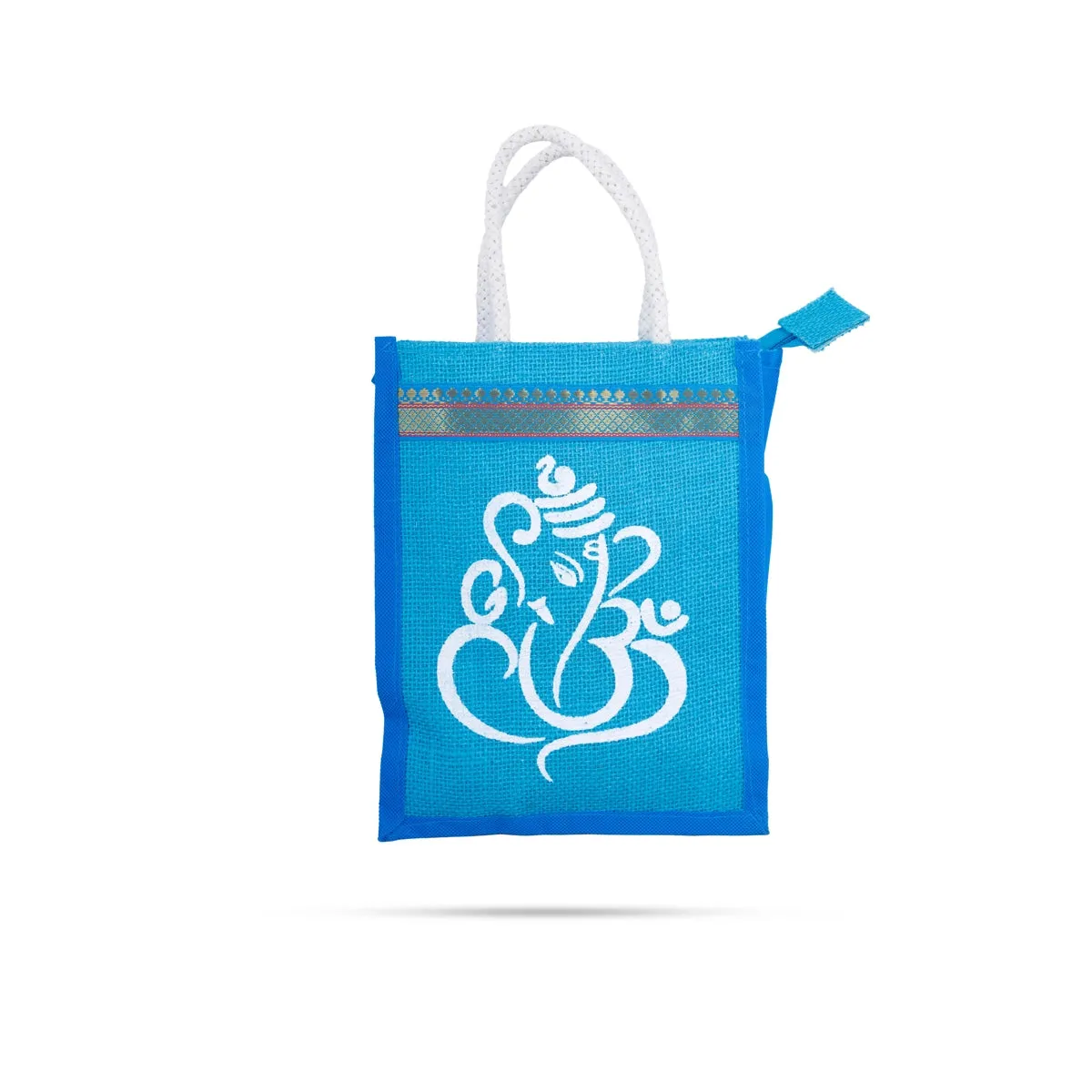 Jute Bag with Zip - 10 x 7 Inches | Handbag/ Tote Bag for Women/ Assorted Colours