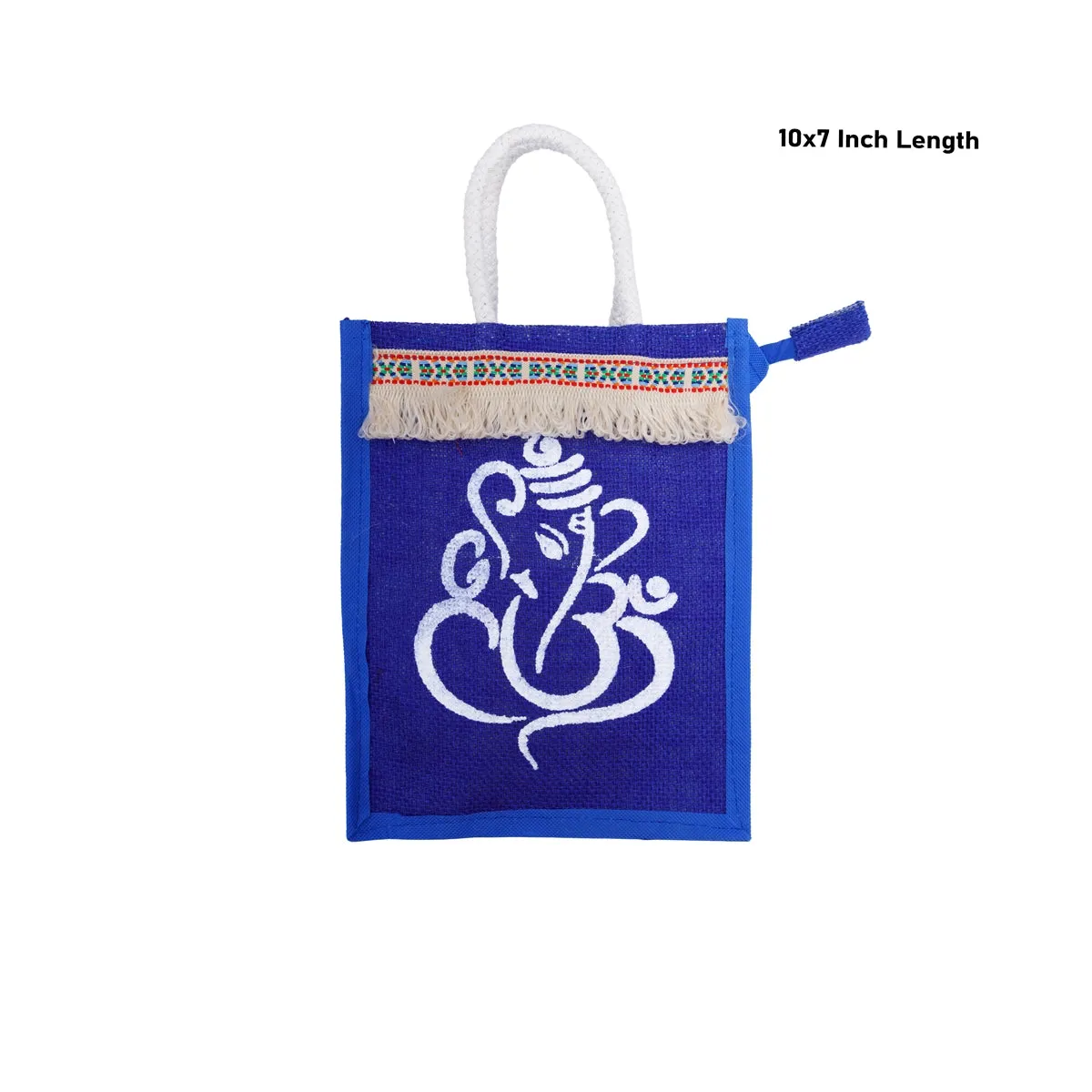 Jute Bag with Zip - 10 x 7 Inches | Handbag/ Tote Bag for Women/ Assorted Colours