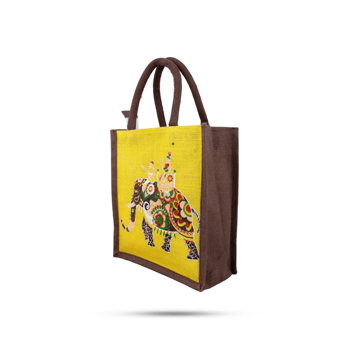 Jute Lunch Bag with Zip - 11 x 10 Inches | Jute Bag/ Handbag/ Tote Bag for Women