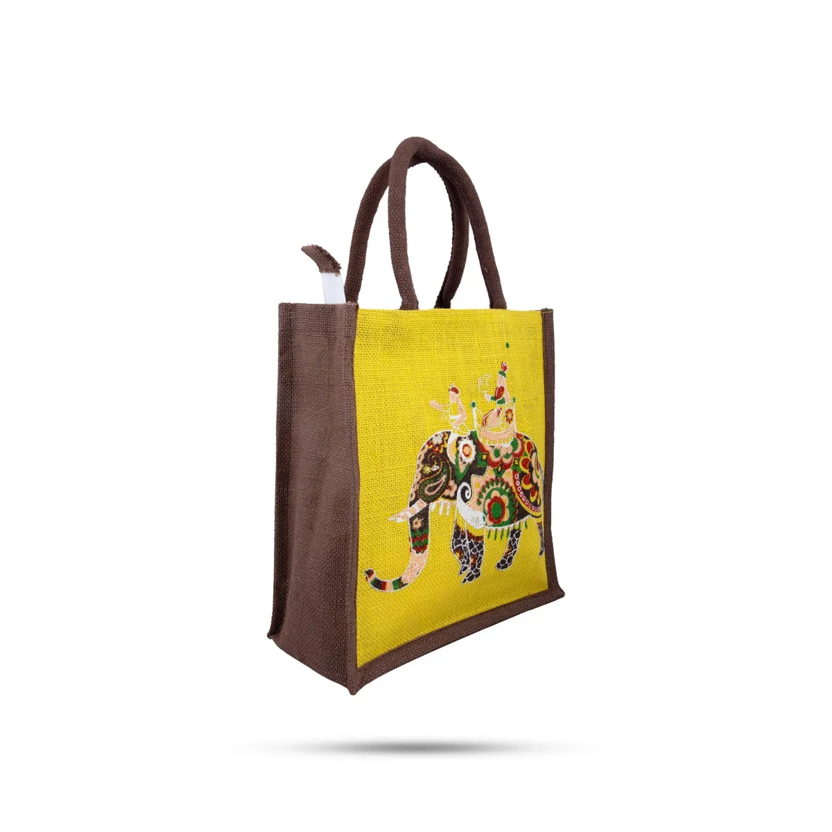 Jute Lunch Bag with Zip - 11 x 10 Inches | Jute Bag/ Handbag/ Tote Bag for Women
