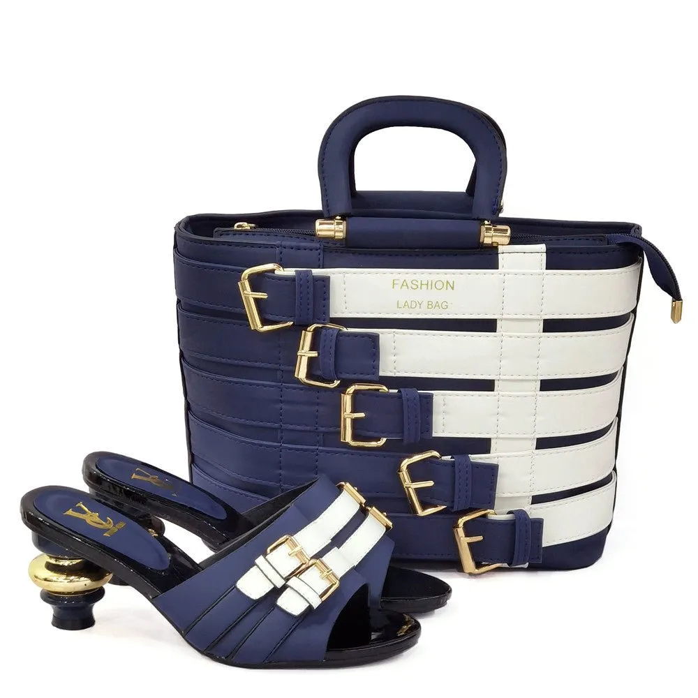 Kai™ | Metal Buckle Mid-heel Shoes With Large Bag Combination