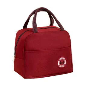 Kuber Industries Pack of 2 Lunch Bag | Lunch Bag for Office | Lunch Bag for College | Reusable Lunch Bag | Lunch Bag for Adults | Tiffin Lunch Bag with Handle | Plain | LYN12-RED | Red