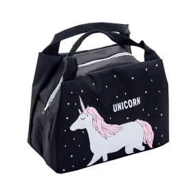 Kuber Industries Pack of 3 Lunch Bag | Lunch Bag for Office | Lunch Bag for College | Reusable Lunch Bag | Lunch Bag for Adults | Tiffin Lunch Bag with Handle | Printed | LYN04-BLK | Black