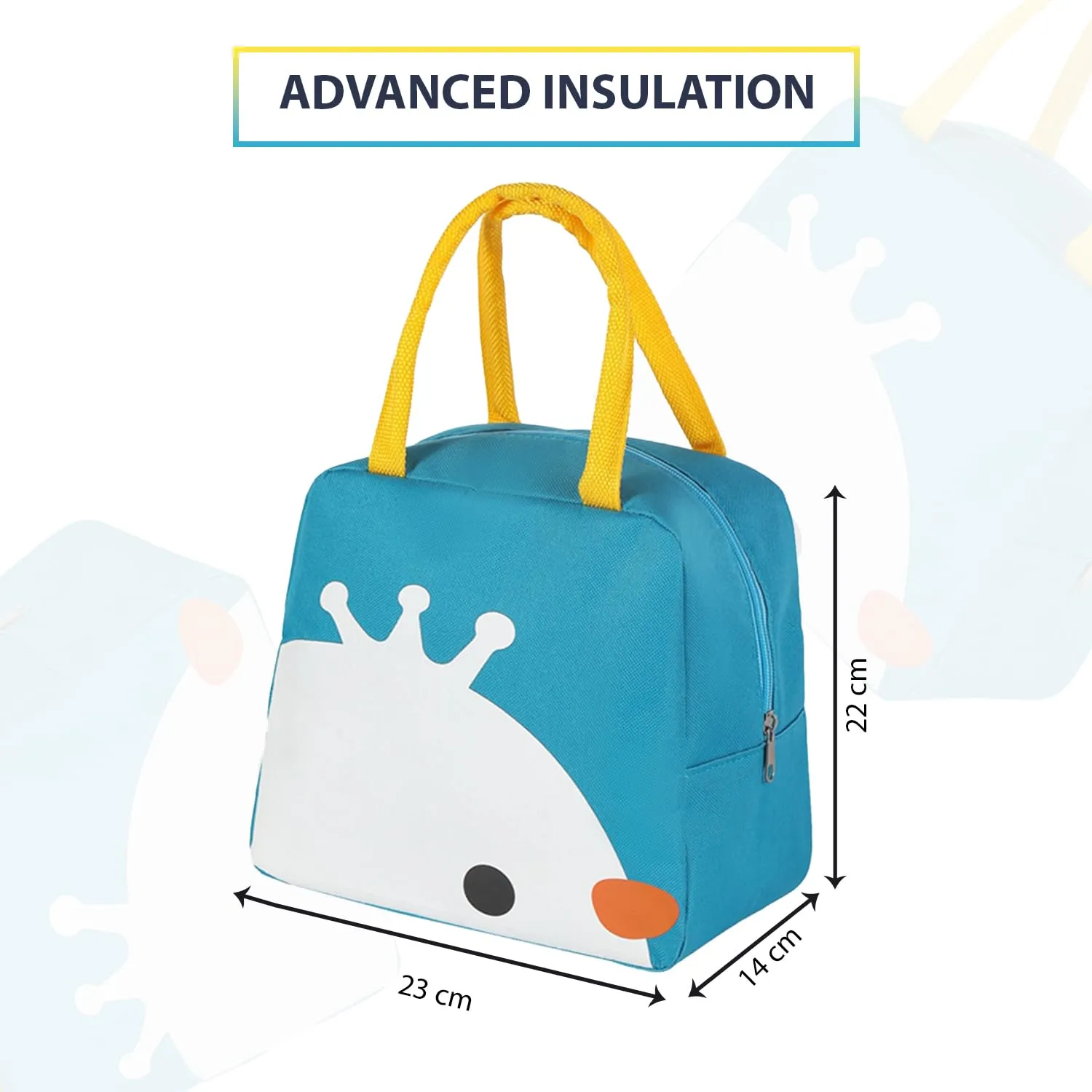 Kuber Industries Pack of 4 Lunch Bag | Lunch Bag for Office | Lunch Bag for College | Reusable Lunch Bag | Lunch Bag for Adults | Tiffin Lunch Bag with Handle | Printed | LYN11-TQE | Turquoise