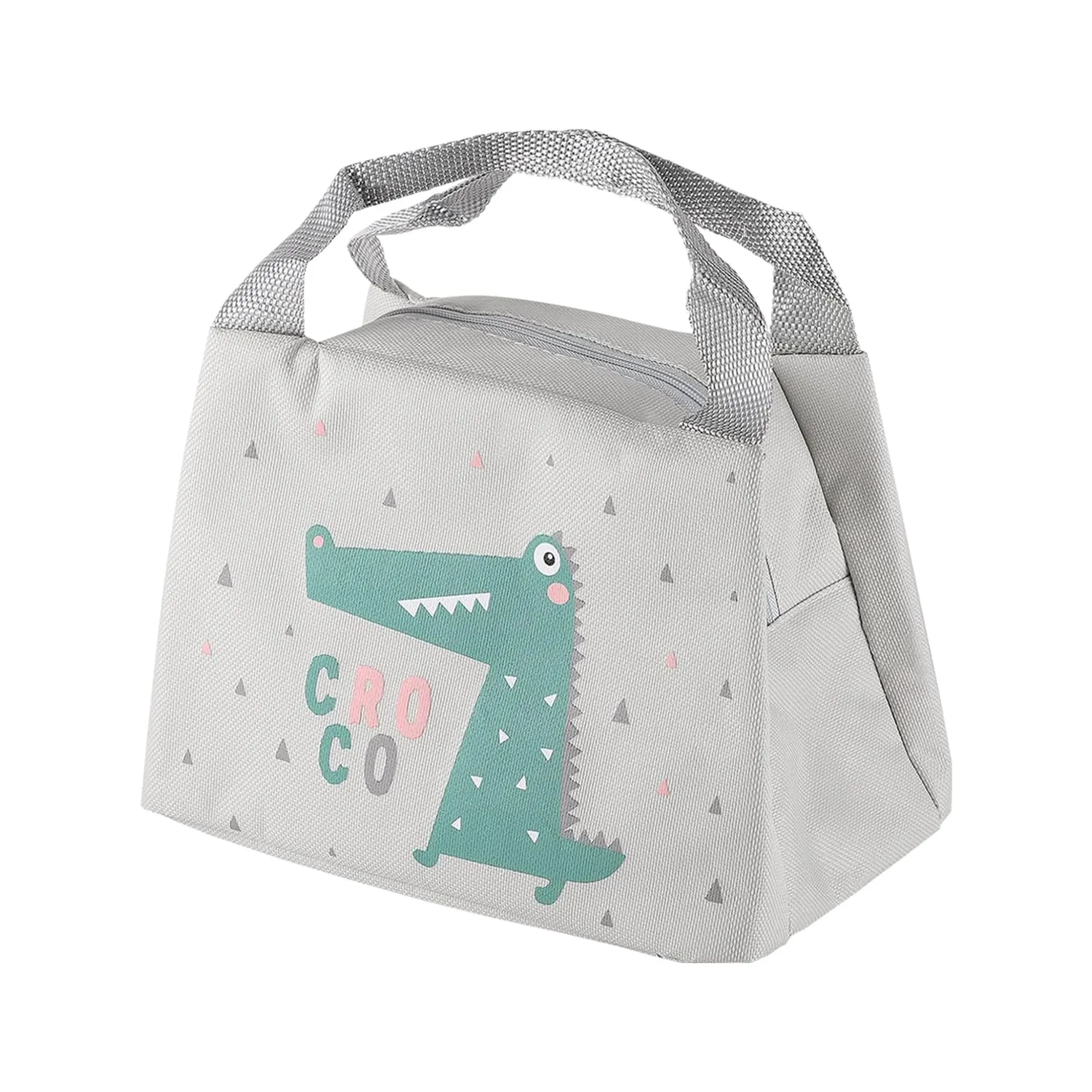 Kuber Industries Pack of 6 Lunch Bag | Lunch Bag for Office | Lunch Bag for College | Reusable Lunch Bag | Lunch Bag for Adults | Tiffin Lunch Bag with Handle | Printed | LYN04-WTE | White