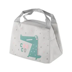 Kuber Industries Pack of 6 Lunch Bag | Lunch Bag for Office | Lunch Bag for College | Reusable Lunch Bag | Lunch Bag for Adults | Tiffin Lunch Bag with Handle | Printed | LYN04-WTE | White
