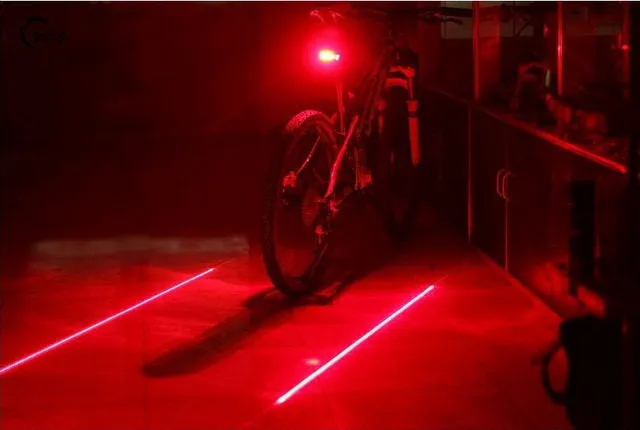 Laser beam led 2 mode bicycle led tail rear  light travel camping bike light