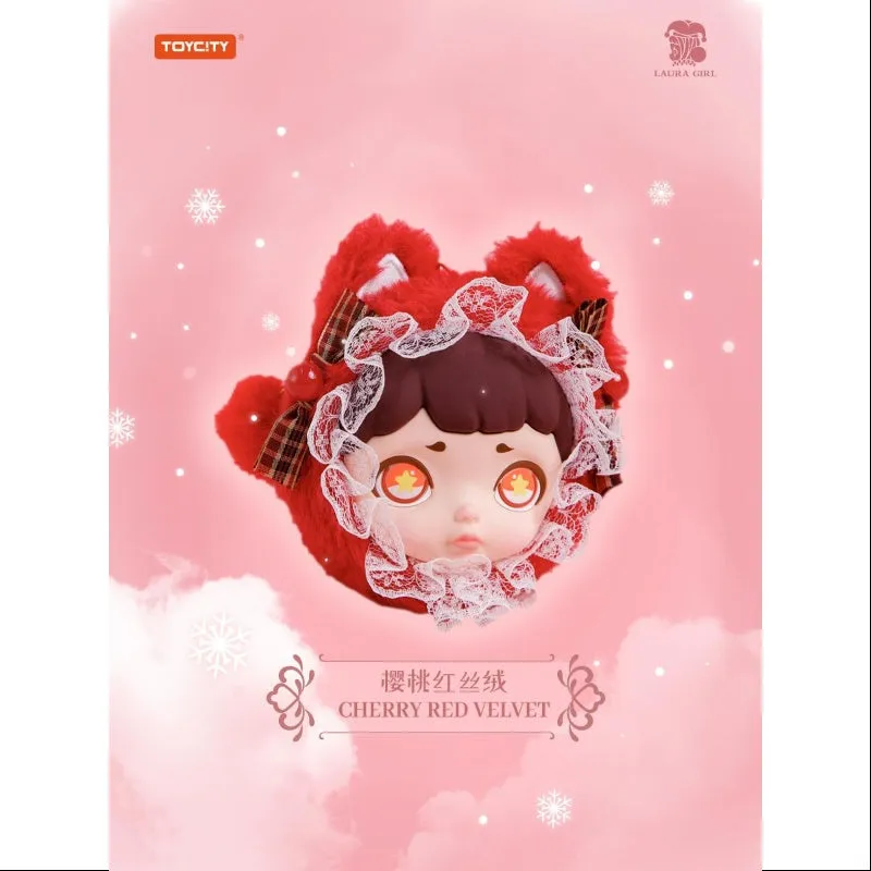 Laura Winter Tea Party Series Plush Headphone Bag Cherry Red Velvet