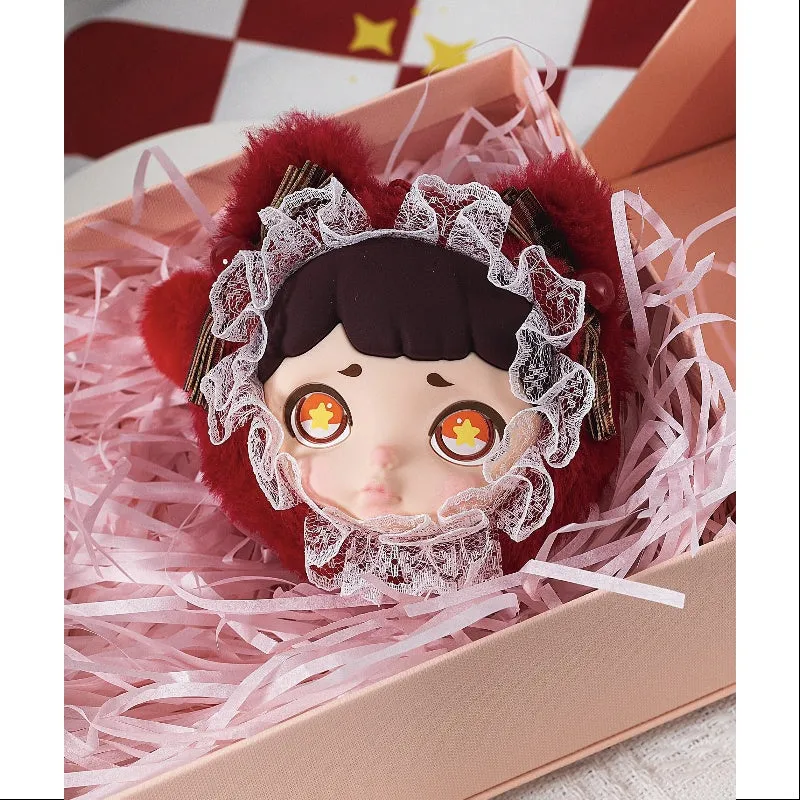 Laura Winter Tea Party Series Plush Headphone Bag Cherry Red Velvet