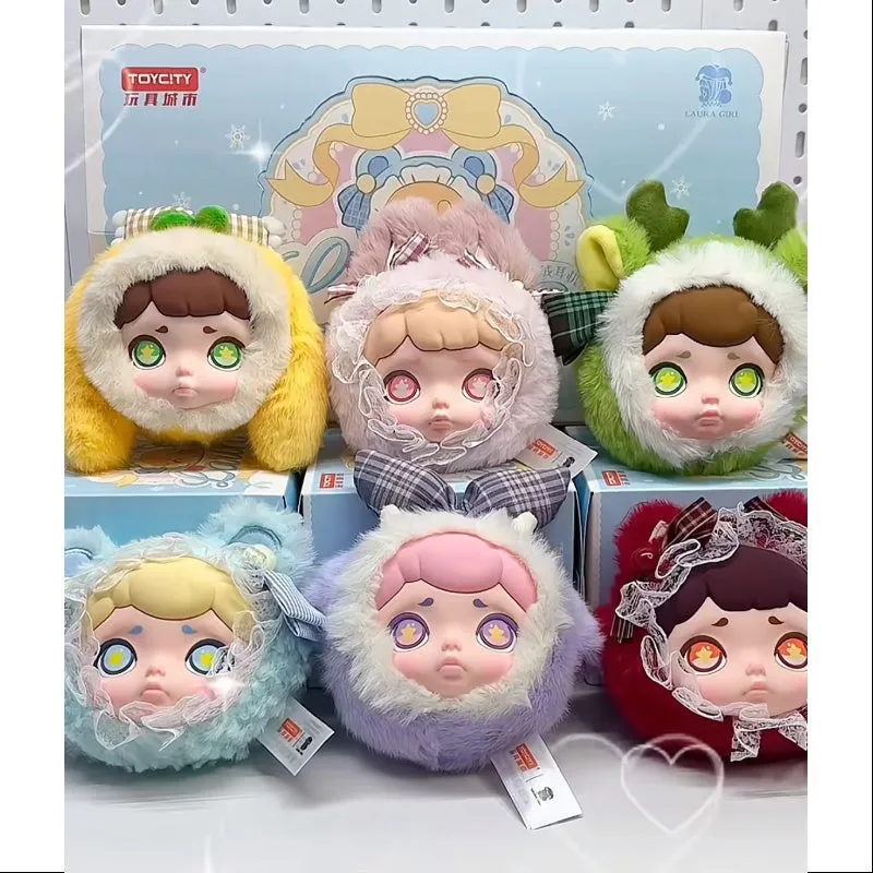 Laura Winter Tea Party Series Plush Headphone Bag Whole Set Opened