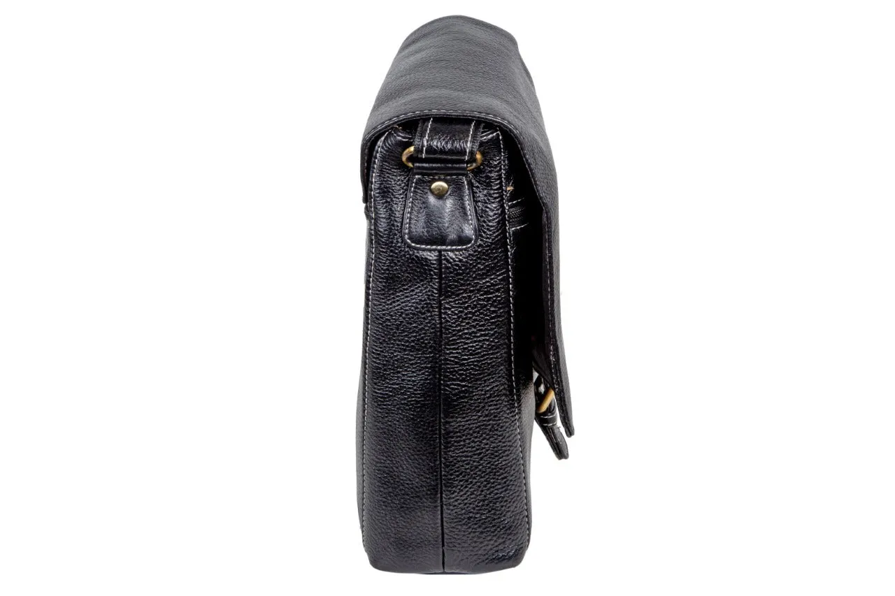 LEATHER SLING BAG  998921 (BLACK)