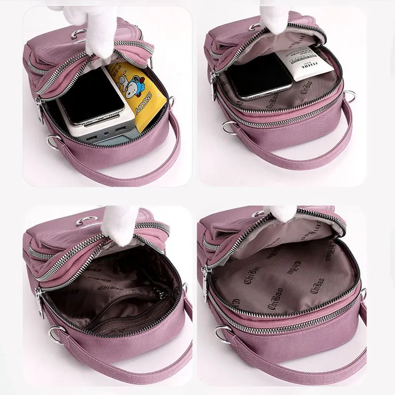 Light and waterproof shoulder bag with several pockets