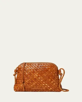 Mallory Zip Woven Leather Crossbody Bag