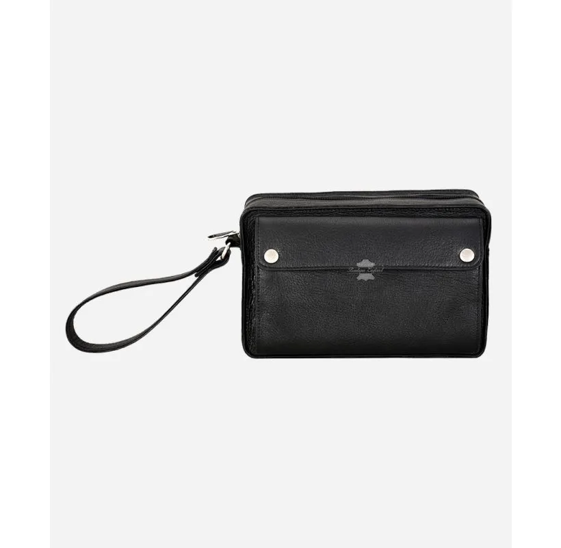 Mens Leather Wristlet Money Travelling Bag Mobile Cards Utility Pouch