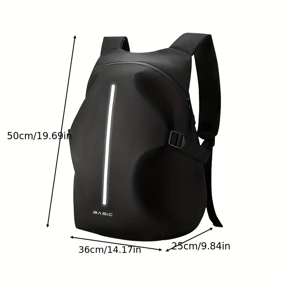 Mens Waterproof Motorcycle Backpack Helmet Storage with Reflective Safety