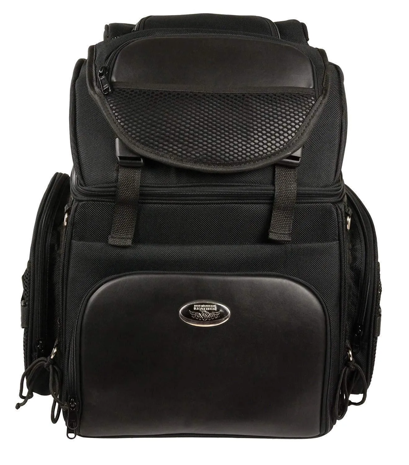 Milwaukee Leather SH689 Large Black Textile Waterproof Touring Motorcycle Sissy Bar Bag