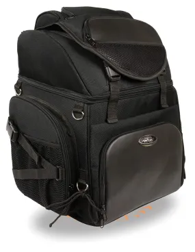 Milwaukee Leather SH689 Large Black Textile Waterproof Touring Motorcycle Sissy Bar Bag