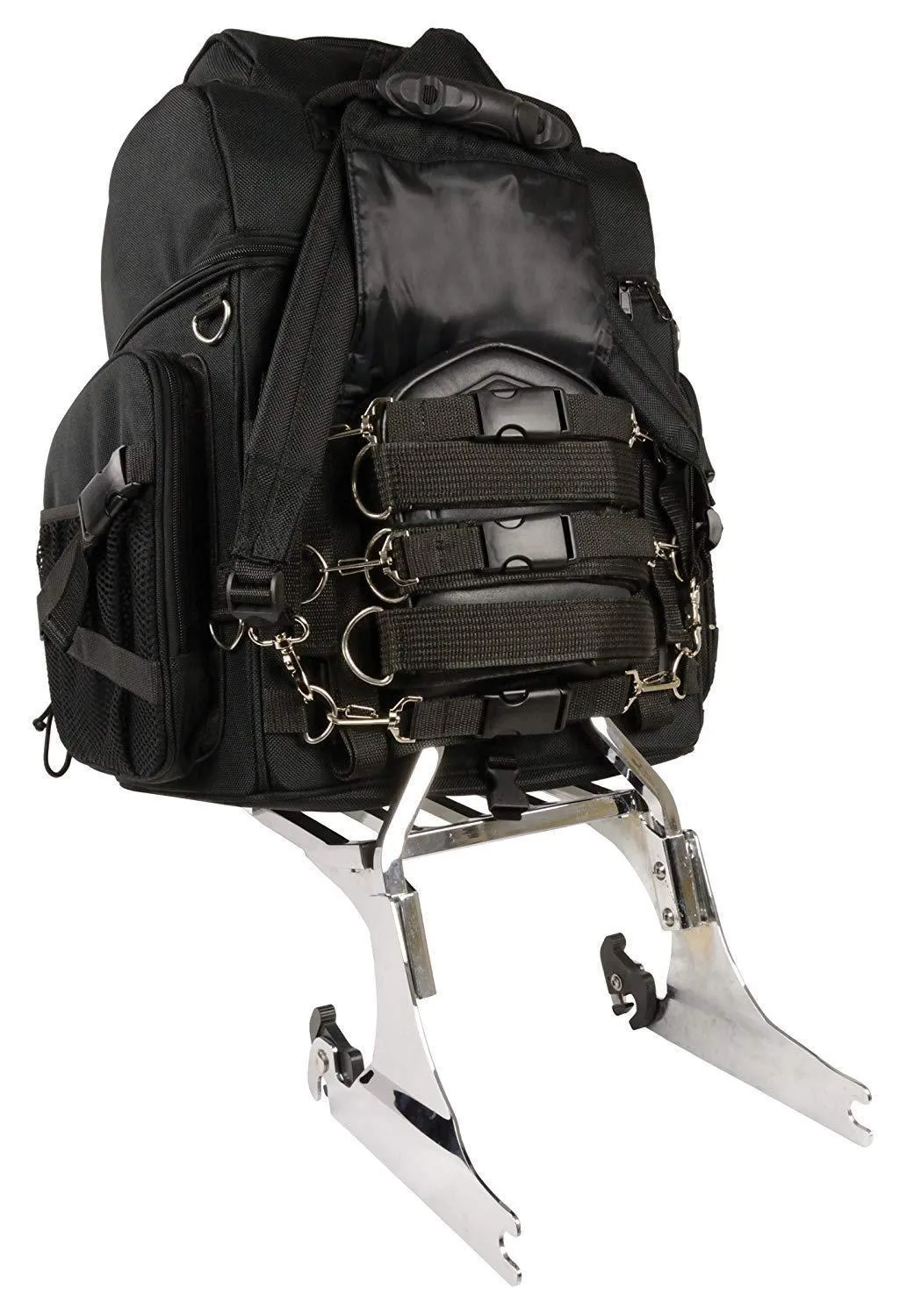 Milwaukee Leather SH689 Large Black Textile Waterproof Touring Motorcycle Sissy Bar Bag