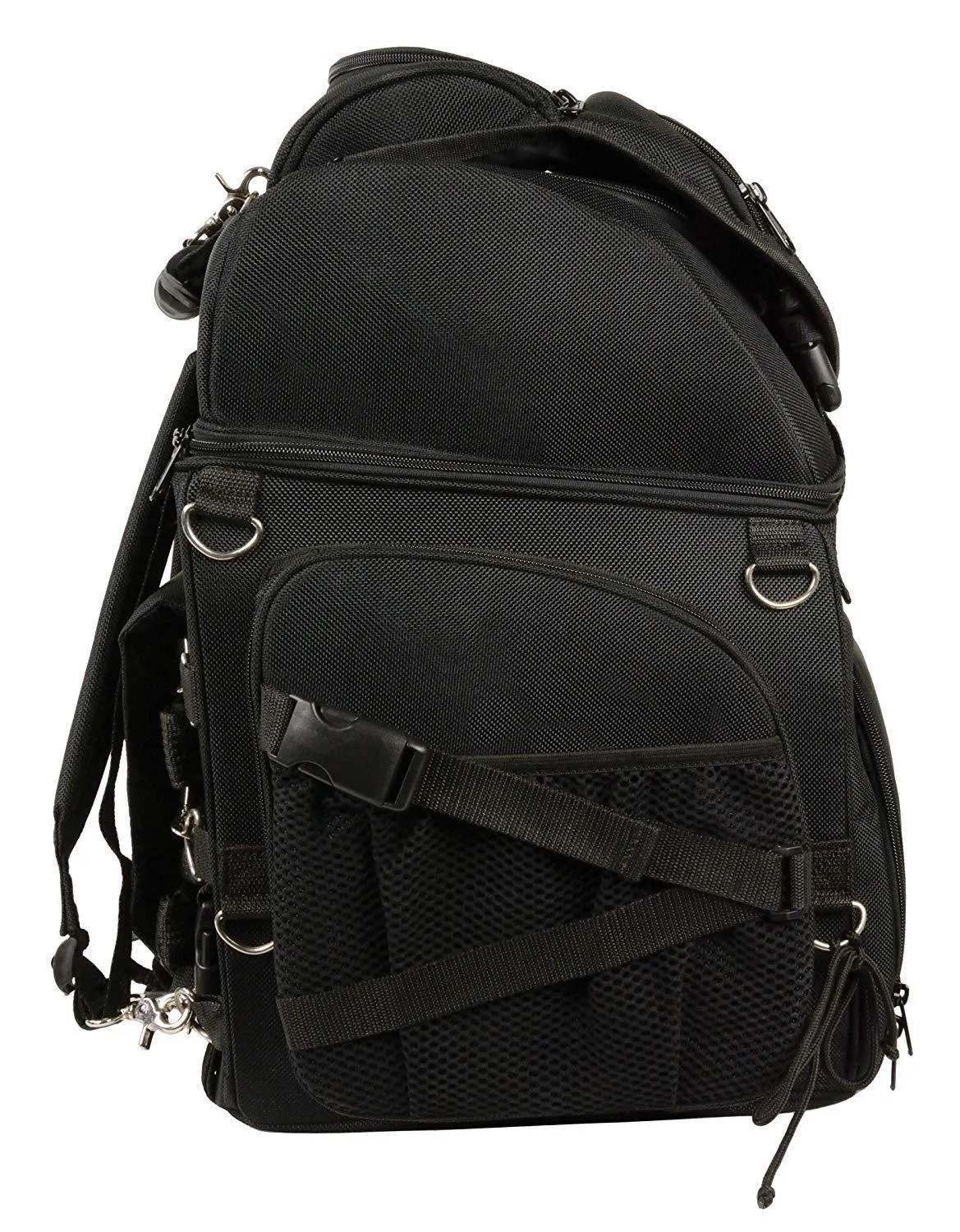 Milwaukee Leather SH689 Large Black Textile Waterproof Touring Motorcycle Sissy Bar Bag
